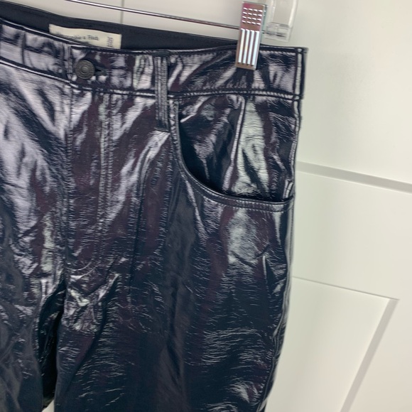 Abercrombie & Fitch Pants Size 10 30 Black Vegan Leather Goth Dark Fairy Vamp - Picture 3 of 10
